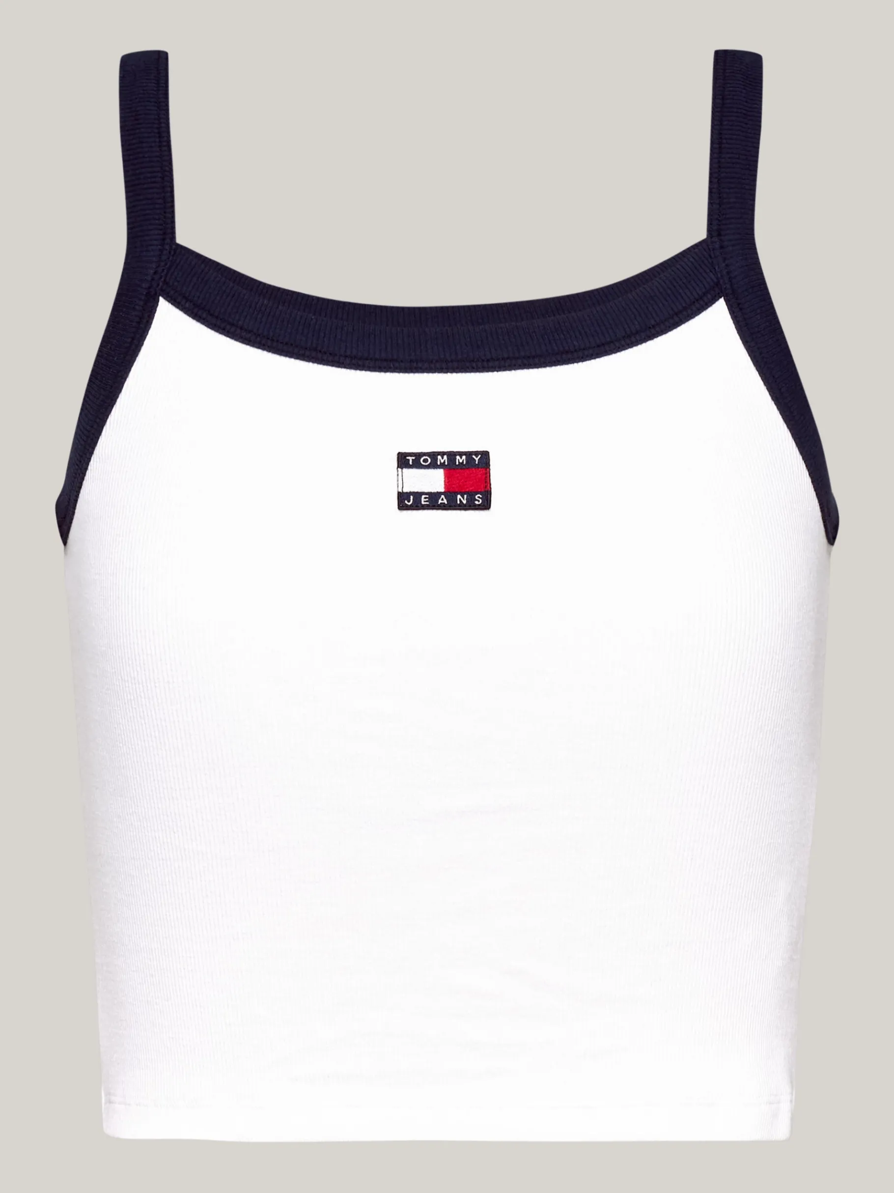 Tommy Hilfiger Cropped Fit Tanktop mit Tommy-Badge WHITE Outlet