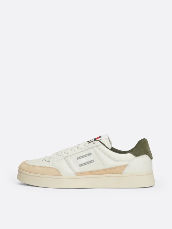 Tommy Hilfiger Cupsole-Ledersneaker mit gleichfarbigem Logo IVORY Best