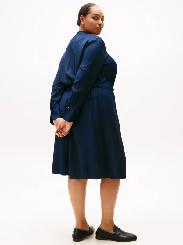 Tommy Hilfiger Curve Midi-Hemdkleid ohne Kragen DARK NIGHT NAVY Hot