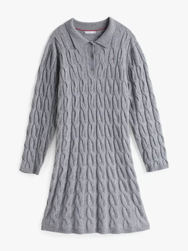 Tommy Hilfiger Curve Mini-Strickkleid mit Polokragen MEDIUM HEATHER GREY Best