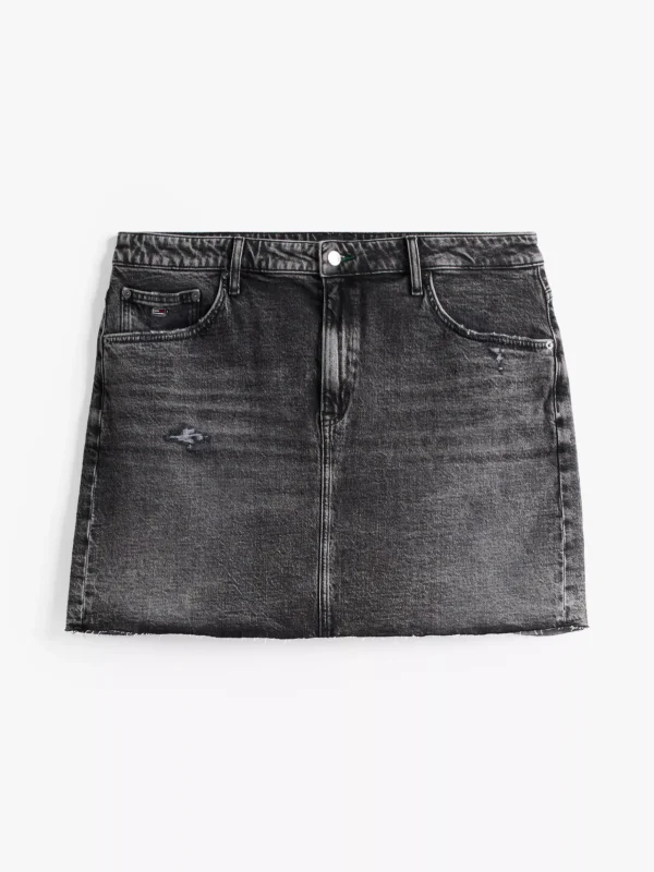 Tommy Hilfiger Curve Mom Fit Minirock mit ultrahohem Bund DENIM BLACK Discount