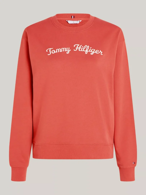 Tommy Hilfiger Curve Pullover mit Logo-Stickerei TERRA RED Cheap