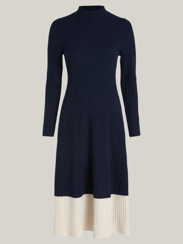 Tommy Hilfiger Curve Slim Fit Midi-Strickkleid mit Kaschmir DESERT SKY Cheap