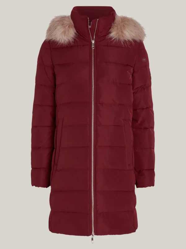 Tommy Hilfiger Daunenmantel mit Kapuze und Kunstpelz-Besatz DEEP ROUGE New