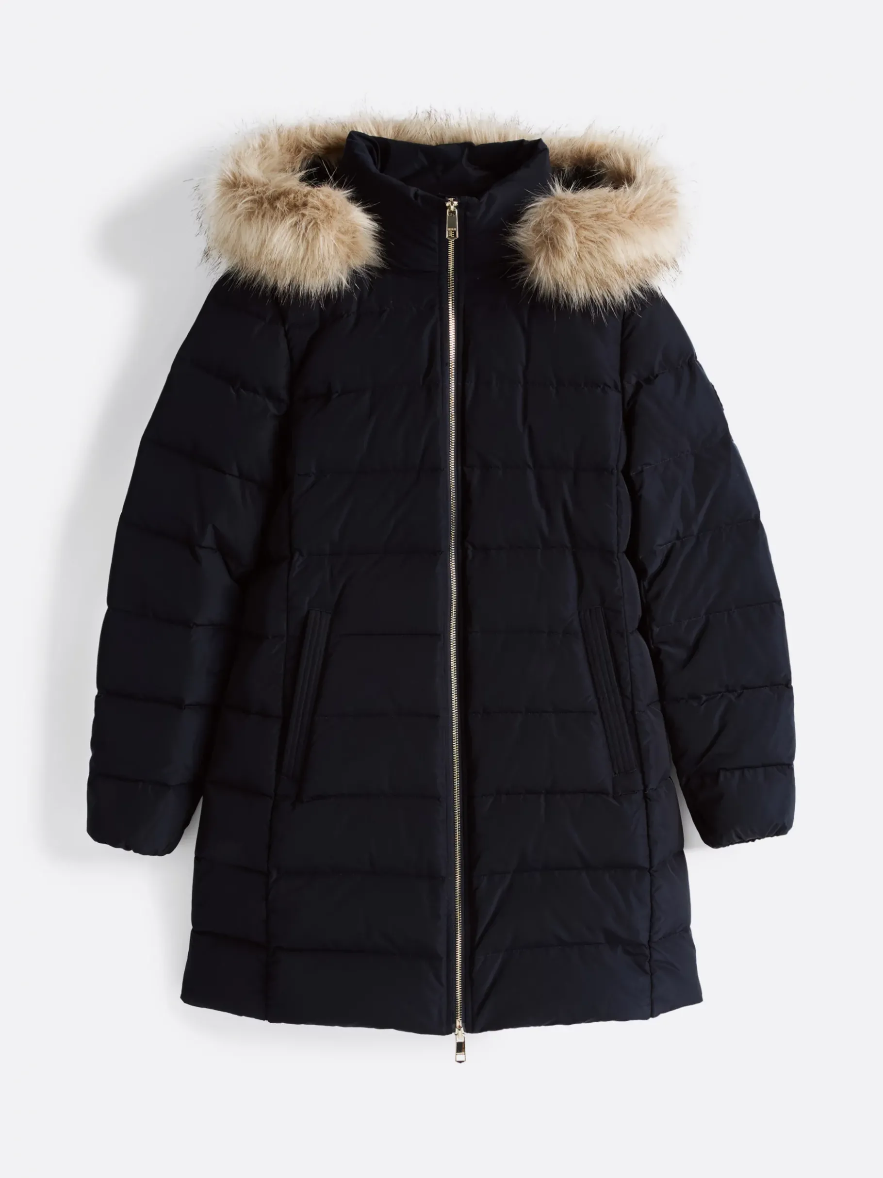 Tommy Hilfiger Daunenmantel mit Kapuze und Kunstpelz-Besatz DESERT SKY Shop