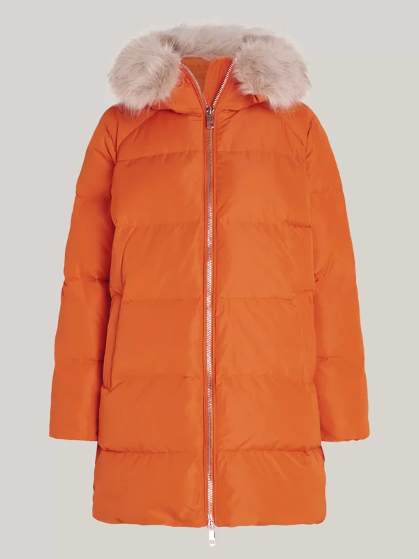 Tommy Hilfiger Daunenmantel mit Kunstpelz-Besatz an Kapuze AUTUMN ORANGE Best
