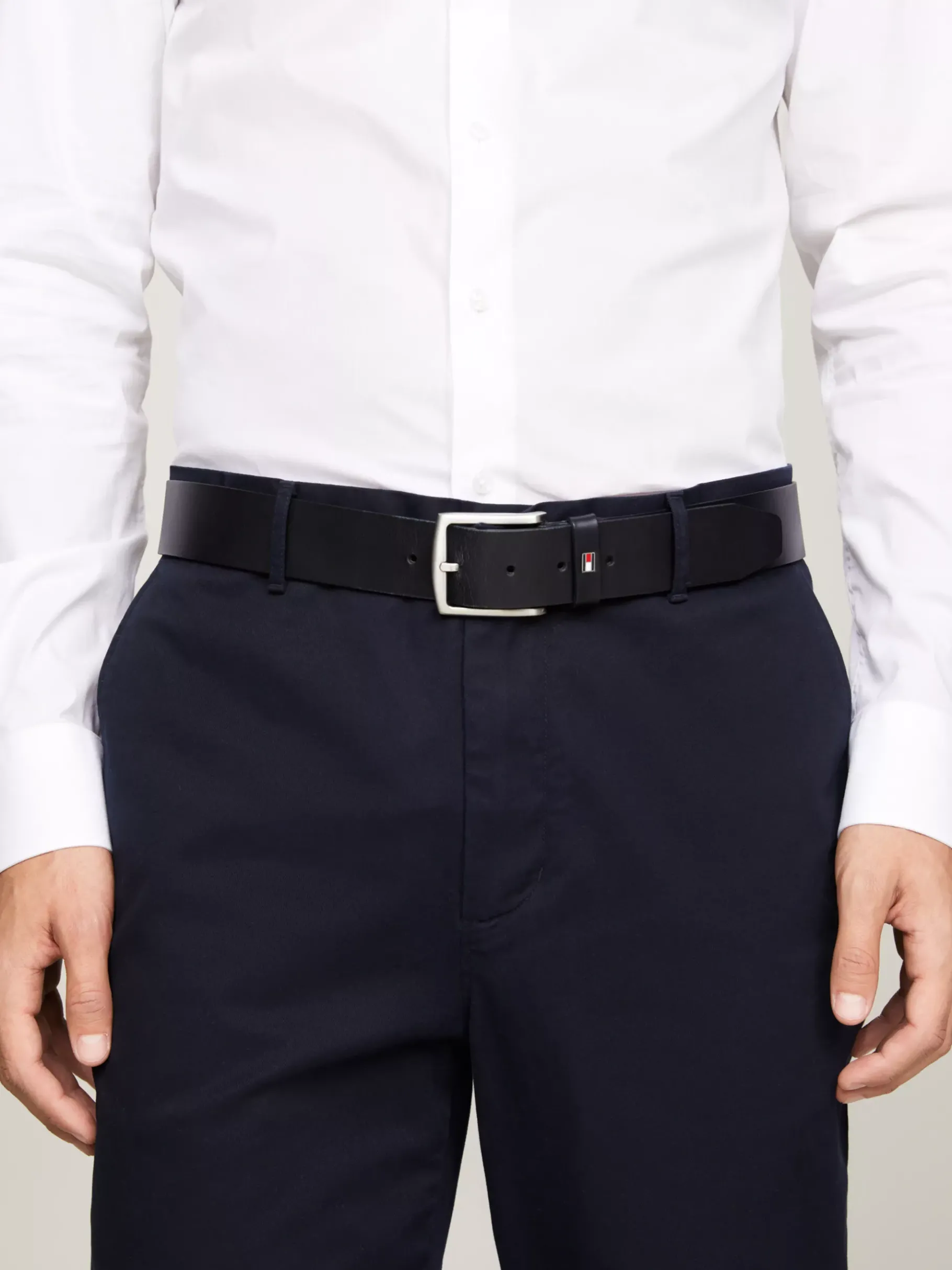 Tommy Hilfiger Denton Ledergürtel mit Flag-Logo MIDNIGHT Online