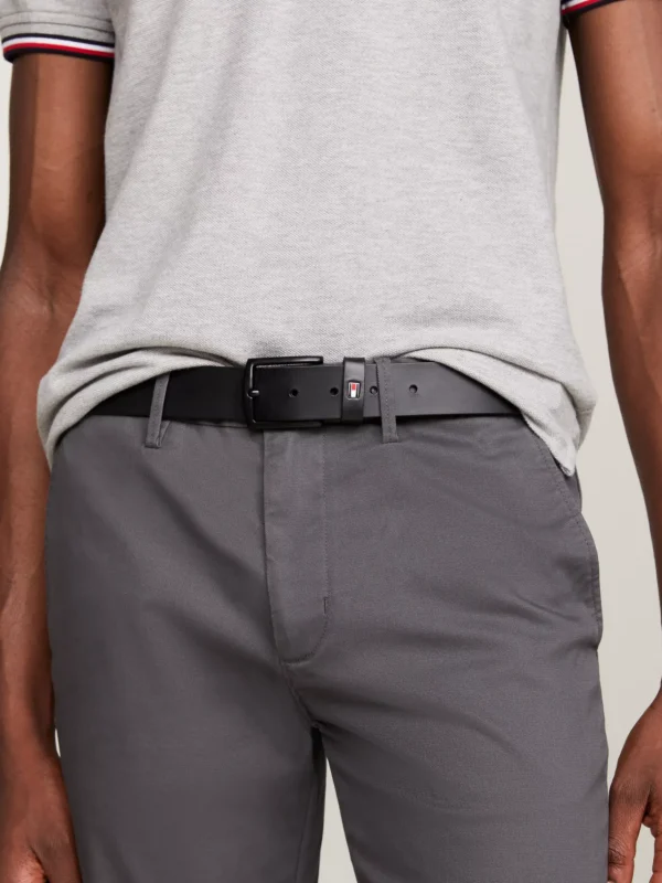 Tommy Hilfiger Denton matter Ledergürtel BLACK Cheap