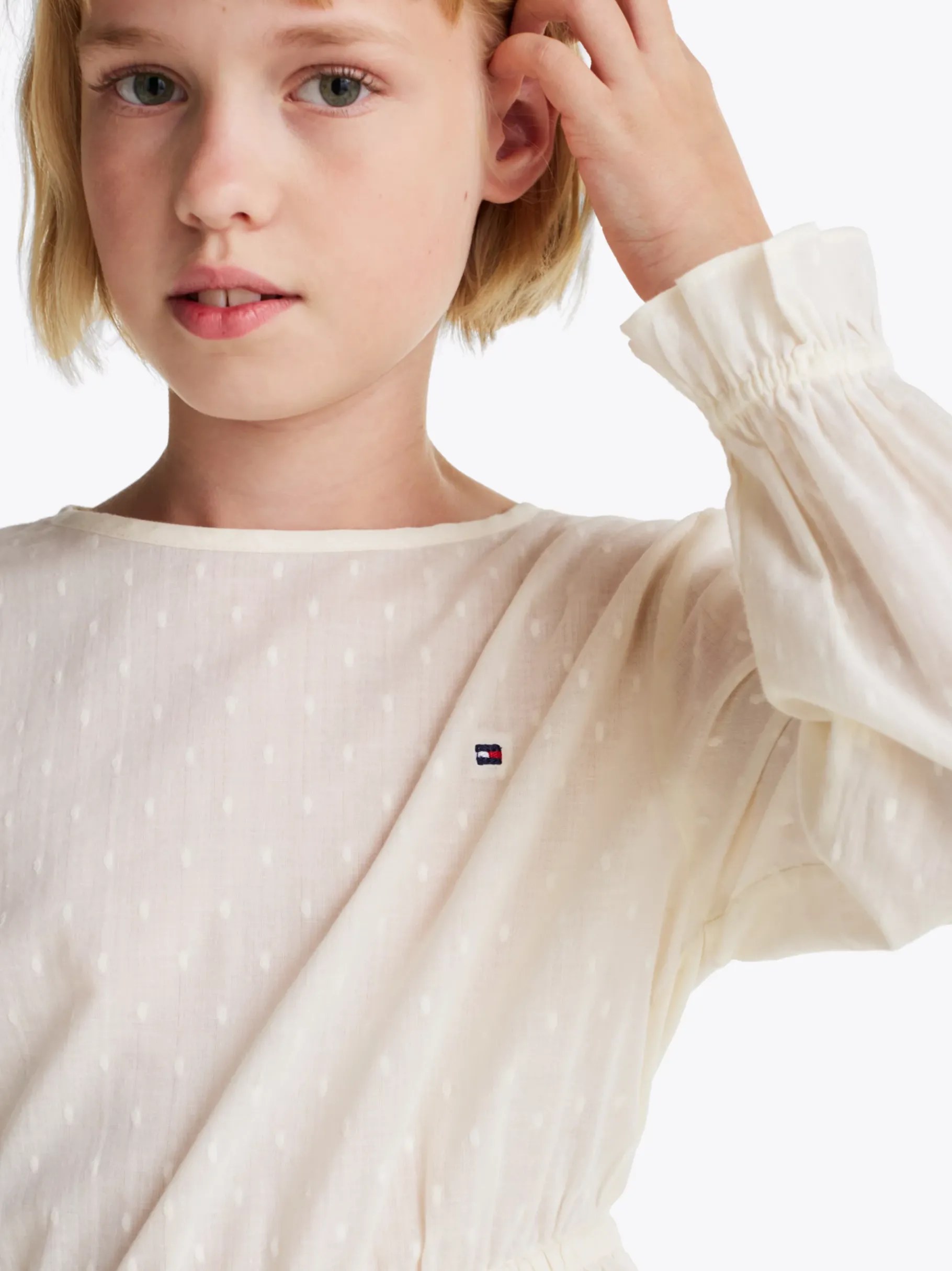 Tommy Hilfiger Dobby-Bluse mit Rüschen CALICO Hot