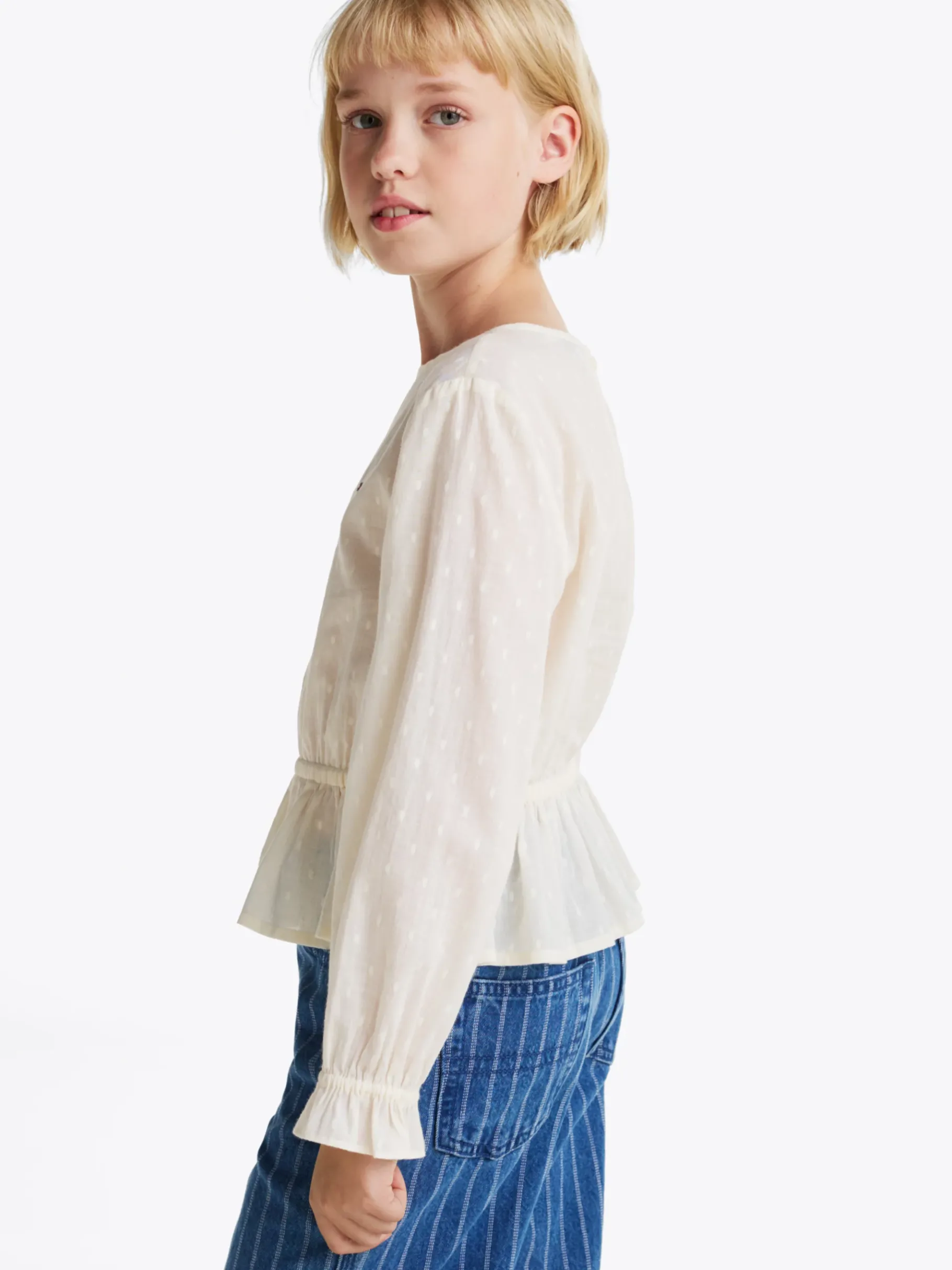 Tommy Hilfiger Dobby-Bluse mit Rüschen CALICO Hot