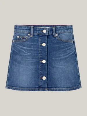 Tommy Hilfiger Durchgeknöpfter Jeansrock in A-Linie STREAKYBLUE Cheap
