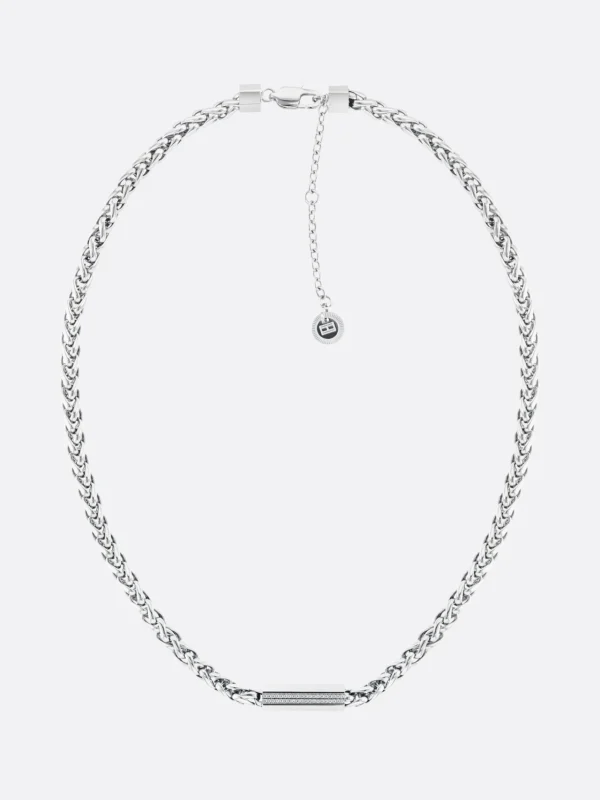 Tommy Hilfiger Edelstahl-Halskette mit Kristall-Anhänger SILVER Fashion