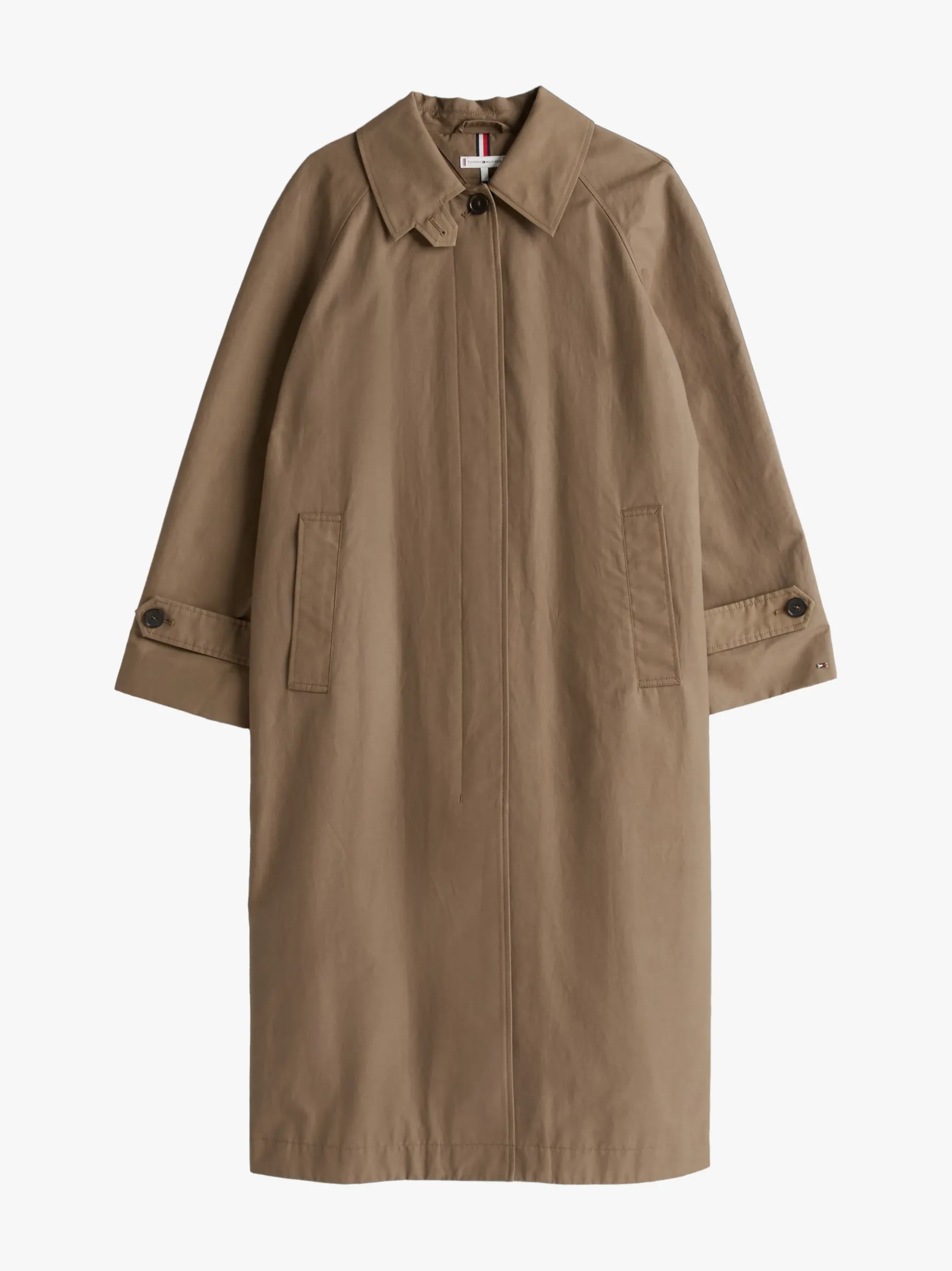 Tommy Hilfiger Einreihiger Relaxed Fit Regenmantel TUNDRA BROWN Flash Sale