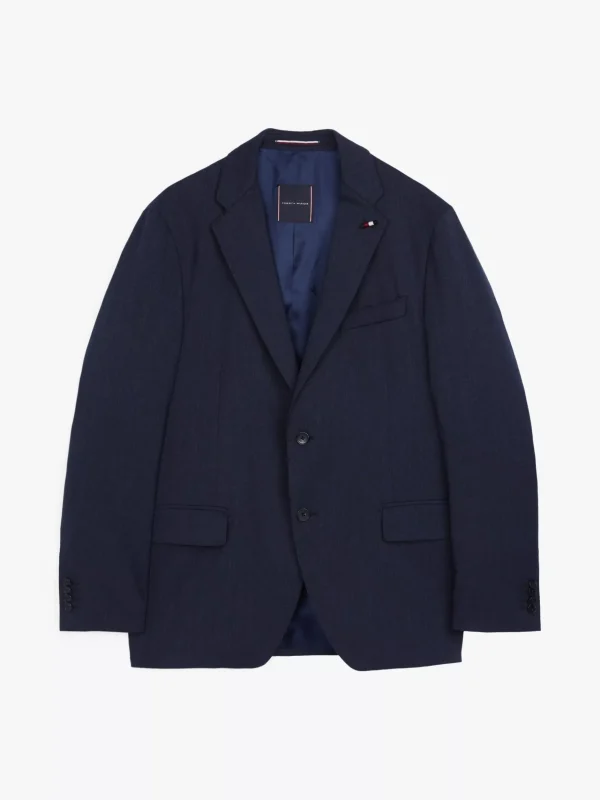 Tommy Hilfiger Einreihiges Mouliné-Sakko aus Wollmix BLUE Cheap