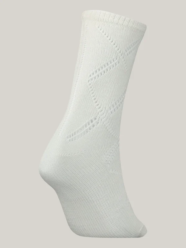 Tommy Hilfiger 1er-Pack Classics Argyle-Lochstrick-Socken OFF WHITE Outlet