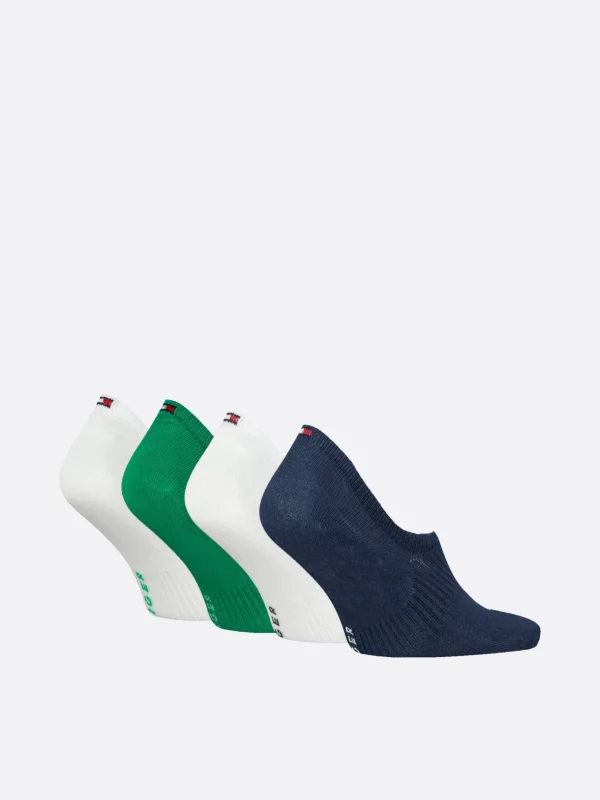 Tommy Hilfiger 4er-Pack Füßlinge mit TH-Monogramm NAVY / GREEN Flash Sale