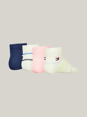 Tommy Hilfiger 4er-Pack gestreifte Socken PINK COMBO Cheap