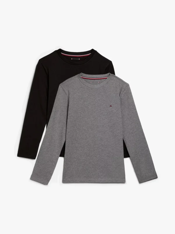 Tommy Hilfiger 2er-Pack Langarm-Lounge-T-Shirts MEDIUM GREY HT/BLACK Online