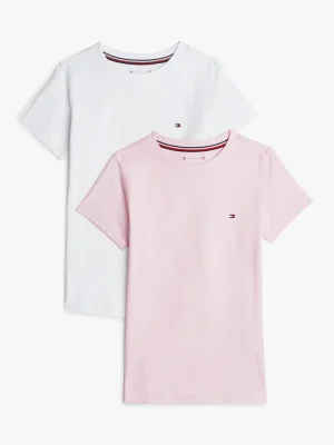 Tommy Hilfiger 2er-Pack Signature Rundhals-T-Shirts WHITE/ LIGHT PINK Store
