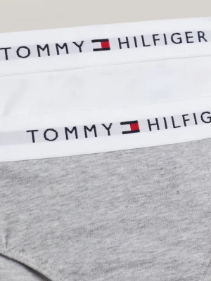 Tommy Hilfiger 2er-Pack Signature Slips mit Logo-Taillenbund LIGHT GRY HEATHER/WHITE Hot