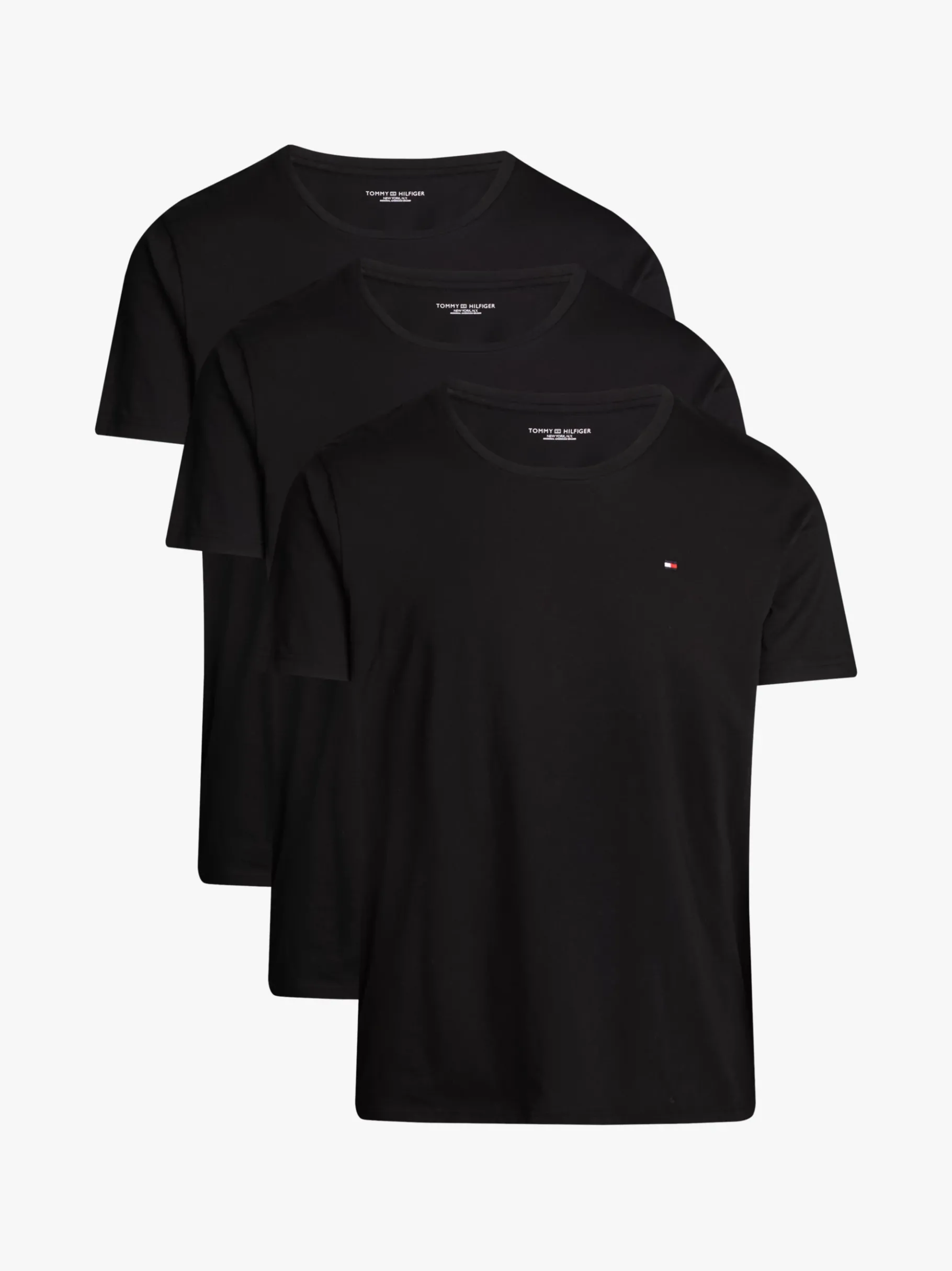 Tommy Hilfiger 3er-Pack Signature T-Shirts mit Stickerei BLACK/BLACK/BLACK Best