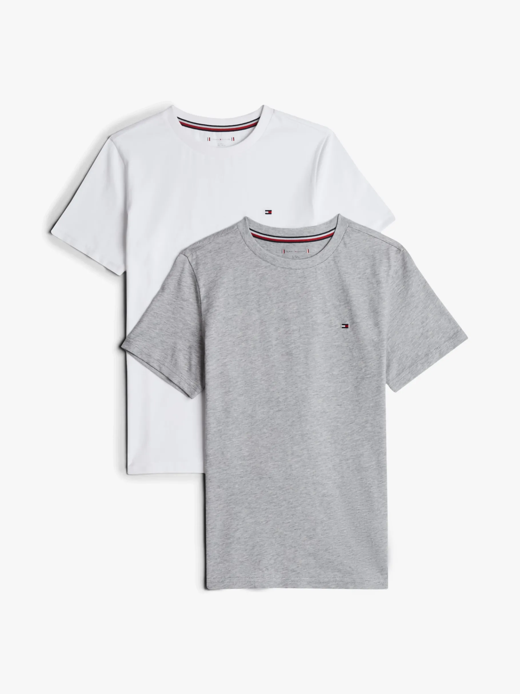 Tommy Hilfiger 2er-Pack Signature T-Shirts mit Flag WHITE / LIGHT GREY HEATHER Fashion