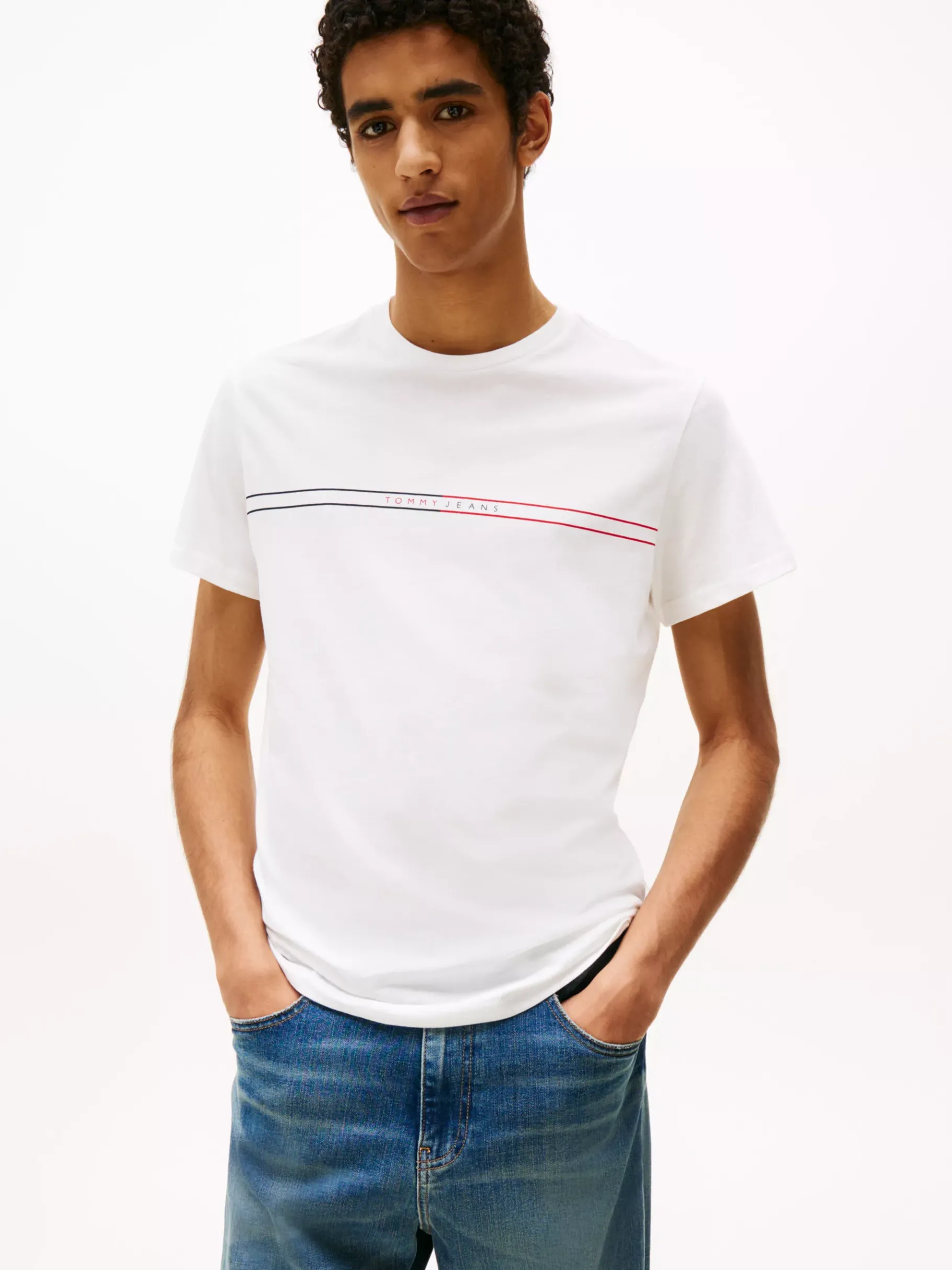 Tommy Hilfiger 2er-Pack Slim Fit T-Shirts mit Logo ECRU/BLACK Hot