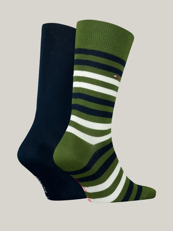 Tommy Hilfiger 2er-Pack Socken mit doppelten Streifen ARMY GREEN Hot