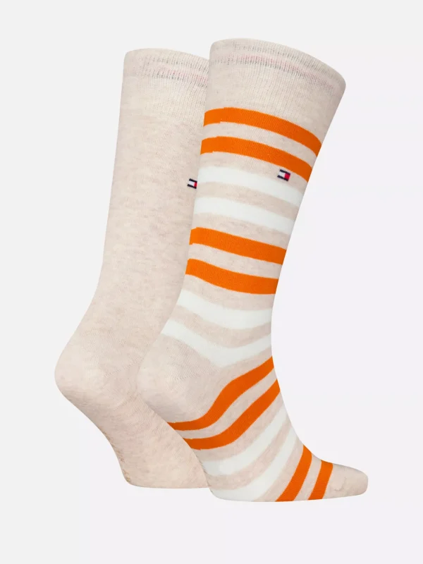 Tommy Hilfiger 2er-Pack Socken mit doppelten Streifen BEIGE COMBO Cheap