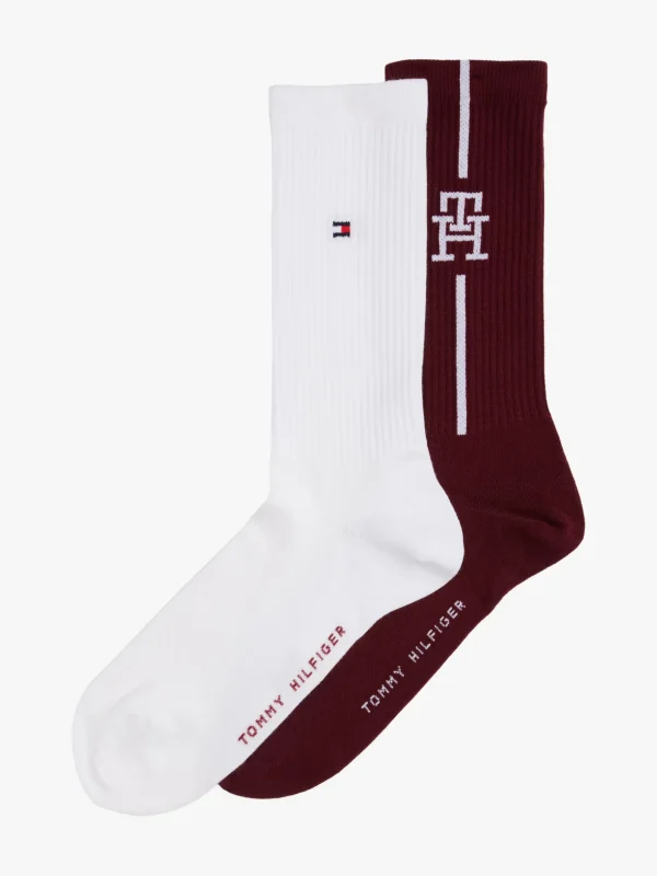 Tommy Hilfiger 2er-Pack Socken mit TH-Monogramm DEEP ROUGE Best Sale