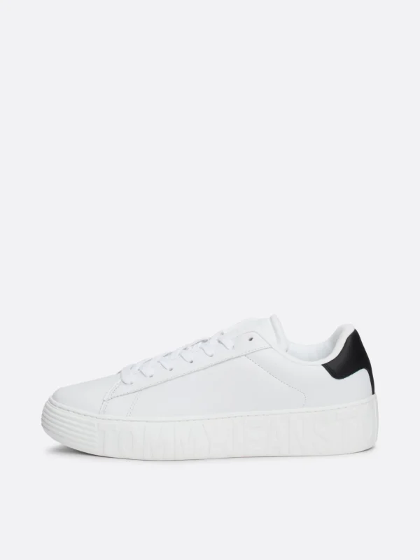 Tommy Hilfiger Essential klobiger Leder-Sneaker mit Prägung WHITE New