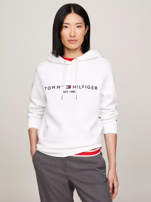 Tommy Hilfiger Essential Logo-Hoodie WHITE Best