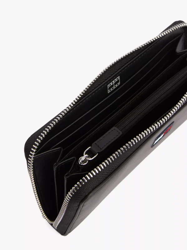 Tommy Hilfiger Essential Reißverschluss-Brieftasche mit Logo BLACK Discount