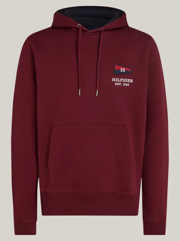 Tommy Hilfiger Exclusive Hilfiger Flag Hoodie DEEP ROUGE Cheap