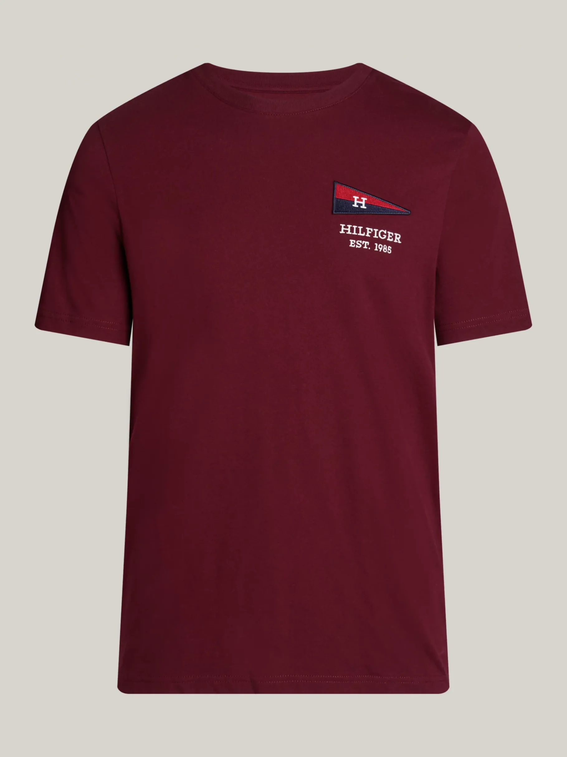 Tommy Hilfiger Exclusive Hilfiger Flag Rundhals-T-Shirt DEEP ROUGE Online