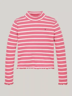 Tommy Hilfiger Extra Slim Fit Top mit Mock-Rollkragen HERITAGE PINK STRIPE Sale