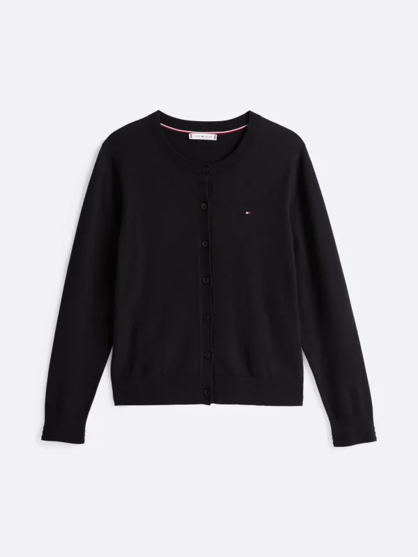 Tommy Hilfiger Feinstrick-Cardigan aus Jersey BLACK Outlet