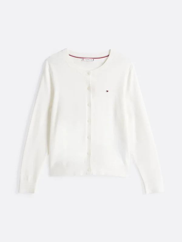 Tommy Hilfiger Feinstrick-Cardigan aus Jersey ECRU Sale