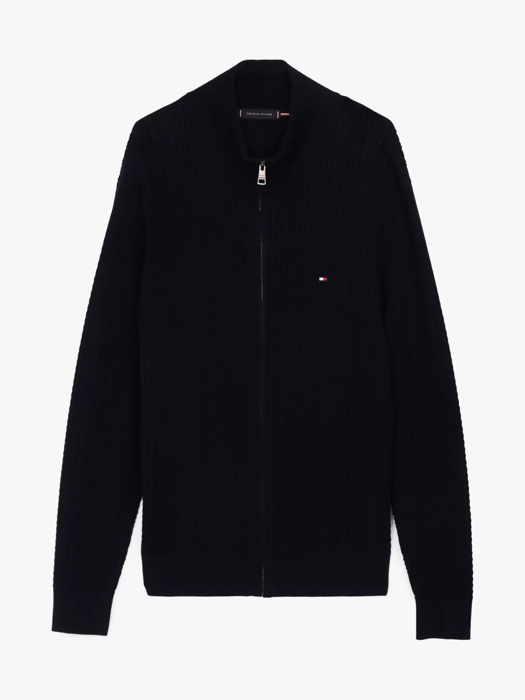 Tommy Hilfiger Fischgrät-Strickjacke mit Reißverschluss DESERT SKY Online