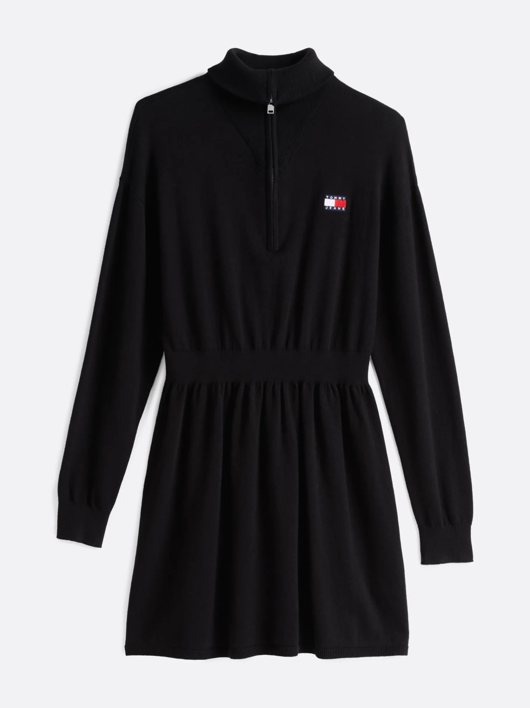 Tommy Hilfiger Fit-and-Flare Mini-Strickkleid BLACK Cheap