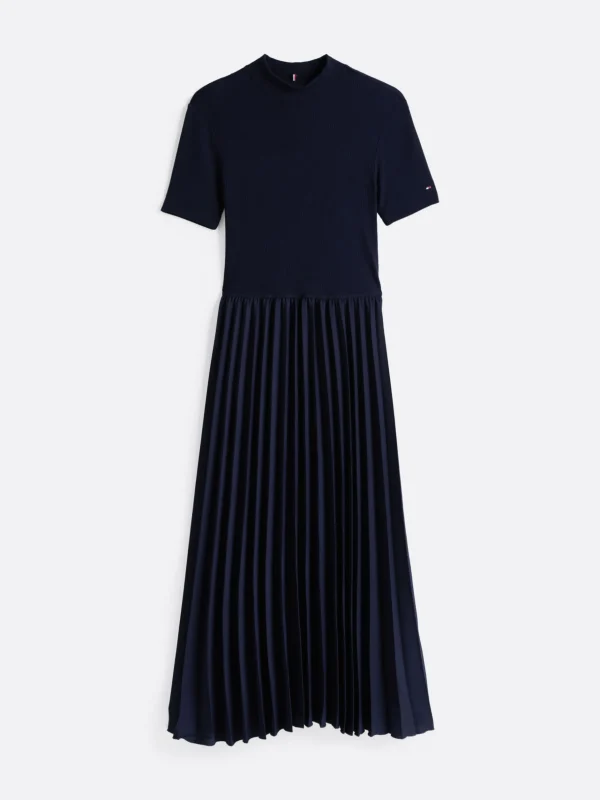 Tommy Hilfiger Fit-and-Flare-Kleid in Midi-Länge mit Falten DARK NIGHT NAVY Fashion