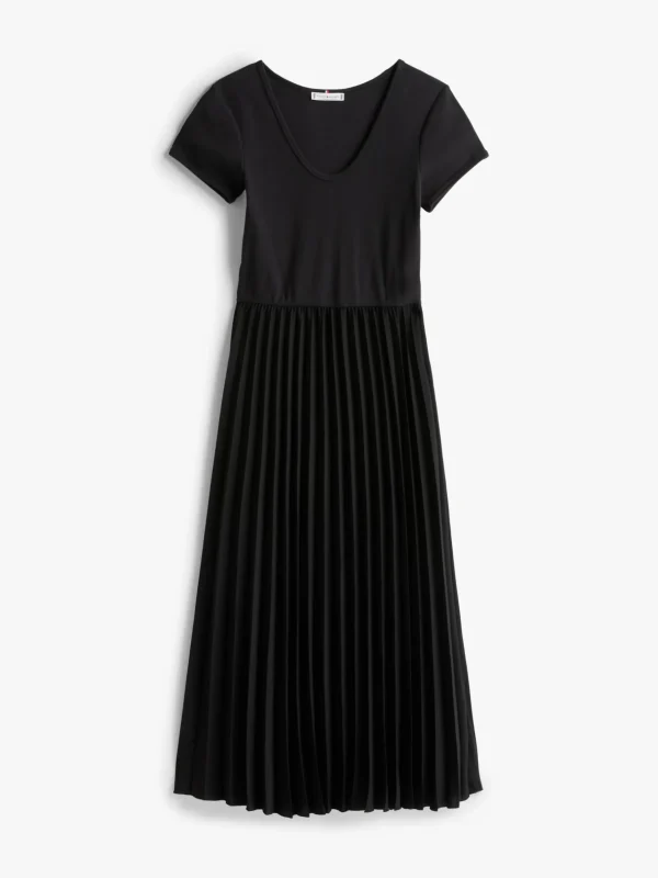 Tommy Hilfiger Fit-and-Flare-Midi-Kleid mit Falten BLACK Flash Sale