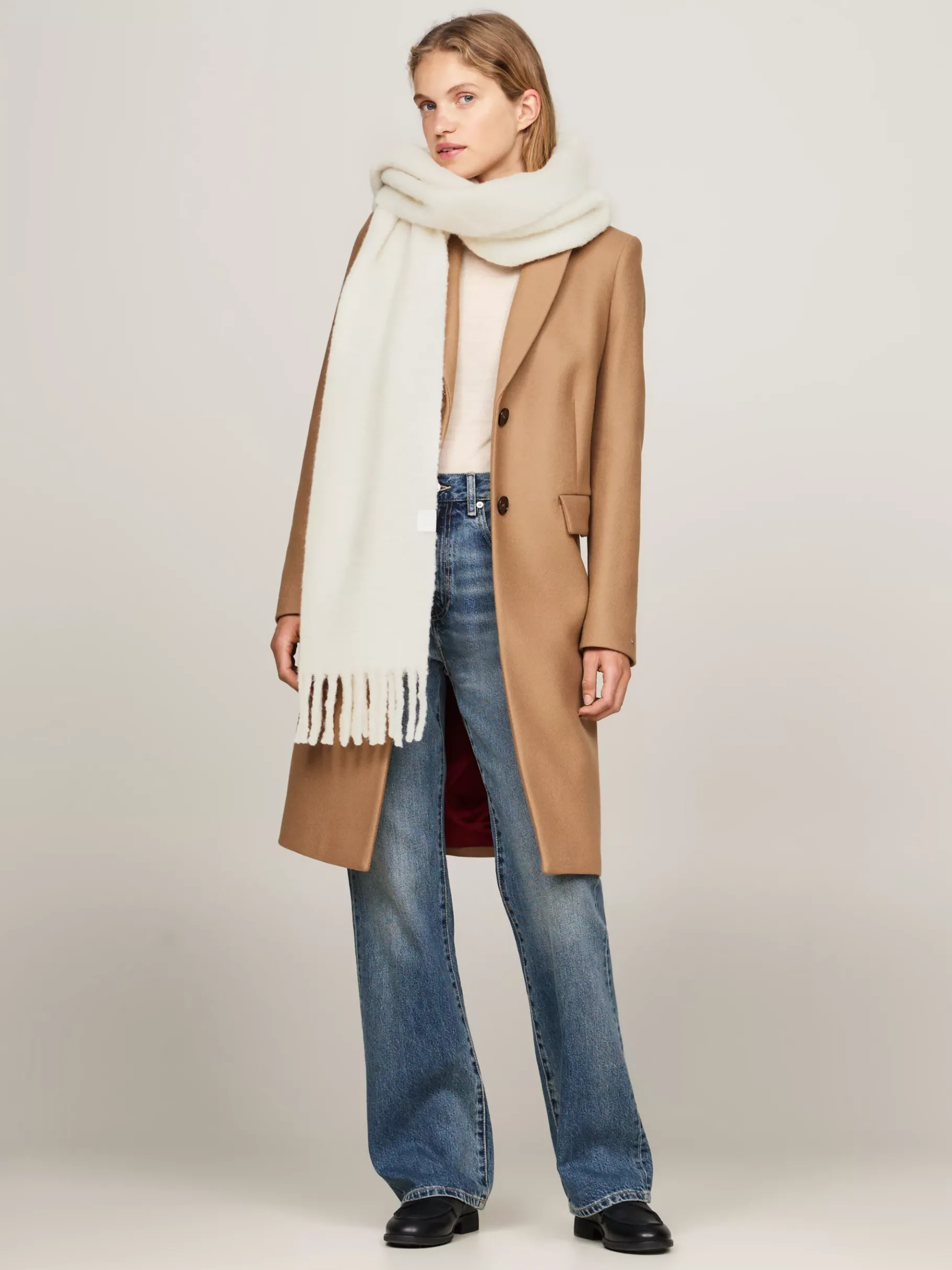 Tommy Hilfiger Flauschiger Schal aus Wollmix ANCIENT WHITE Store