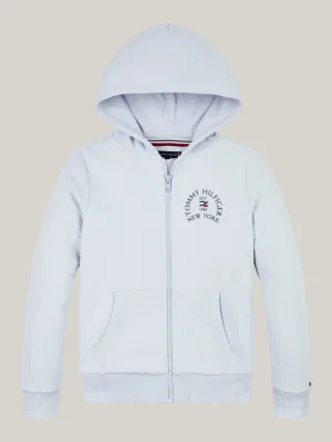Tommy Hilfiger Fleece-Kapuzenjacke mit Reißverschluss BREEZY BLUE Best Sale