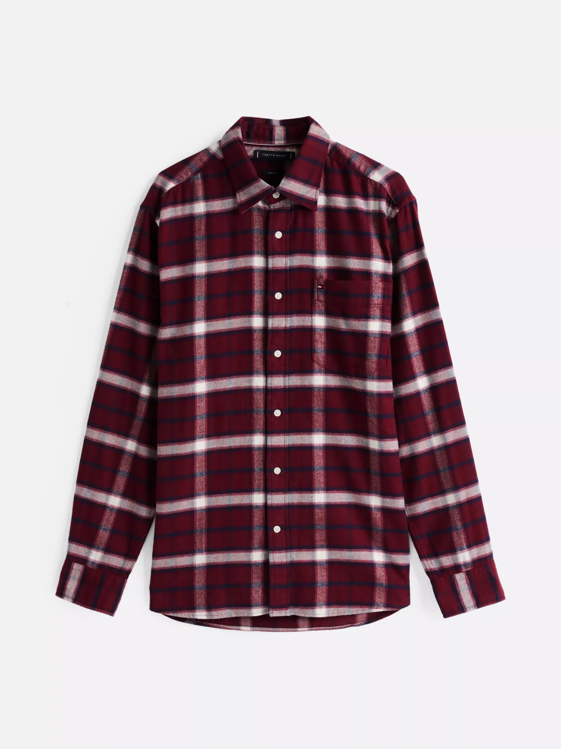 Tommy Hilfiger Gebürstetes Regular Fit Hemd mit Shadow-Karos DEEP ROUGE / MULTI Cheap