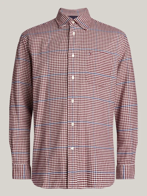 Tommy Hilfiger Gebürstetes Relaxed Fit Hemd mit Vichy-Karo DEEP ROUGE / MULTI Discount
