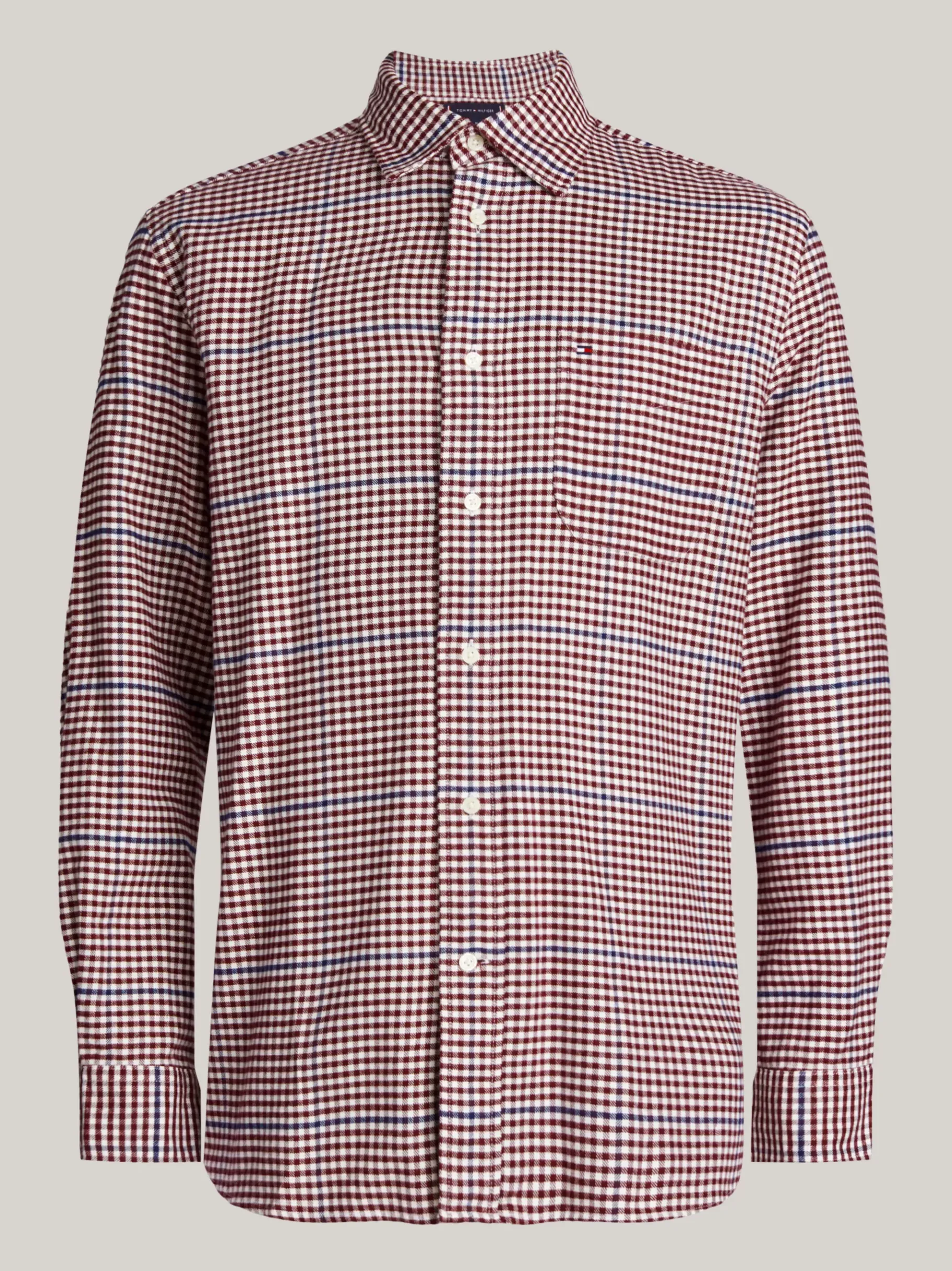 Tommy Hilfiger Gebürstetes Relaxed Fit Hemd mit Vichy-Karo DEEP ROUGE / MULTI Discount