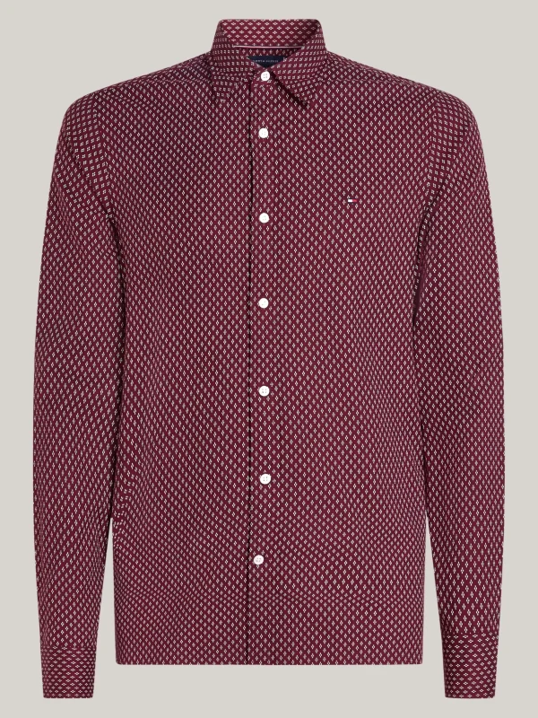 Tommy Hilfiger Gebürstetes Slim Fit Hemd mit Print ROUGE / MULTI Best Sale