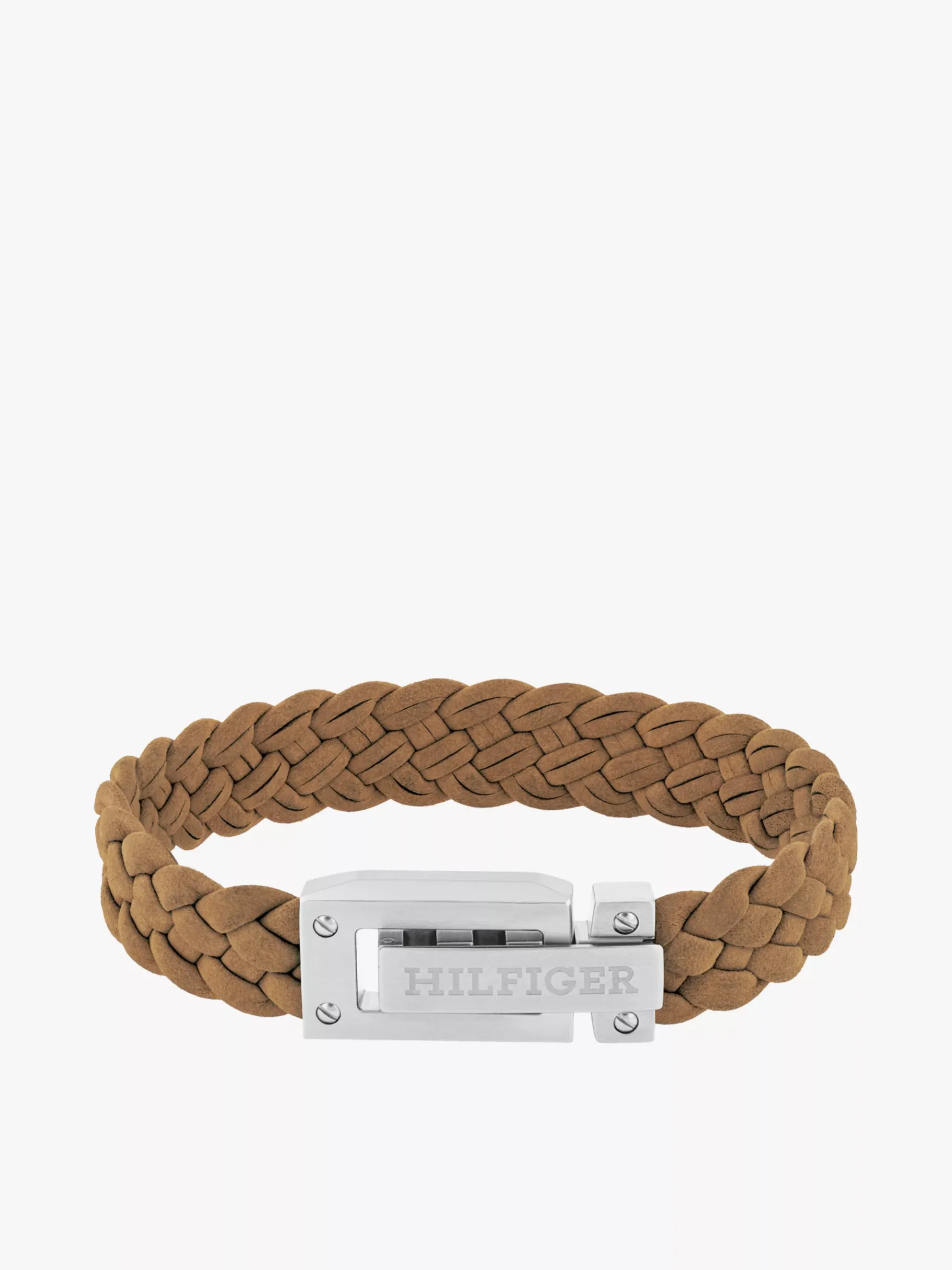 Tommy Hilfiger Geflochtenes Armband aus braunem Wildleder BROWN Shop