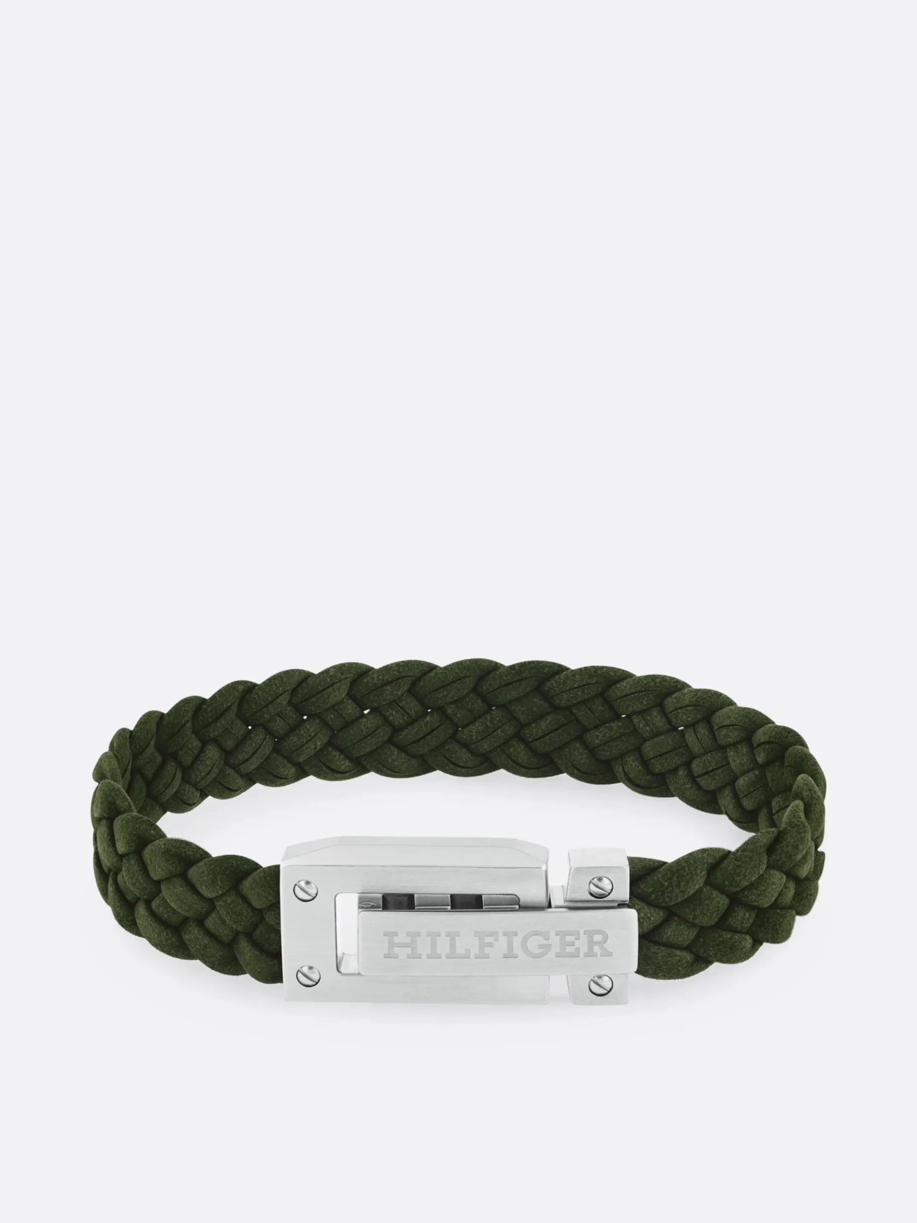 Tommy Hilfiger Geflochtenes Armband aus grünem Wildleder GREEN Online